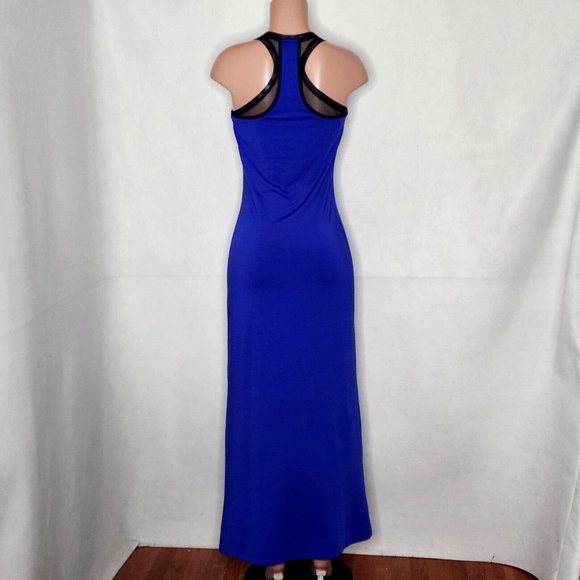 Fabletics Royal Blue Mosa Maxi Dress Mesh Racerback All Way Stretch - Picture 4 of 8